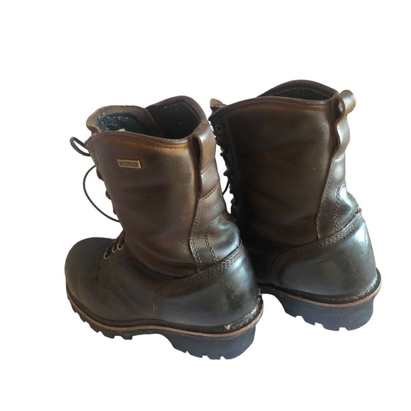 Golden Retriever Sz 9W Safety Toe Insulated Work Boots Brown Brown 10" VG - Picture 6 of 10